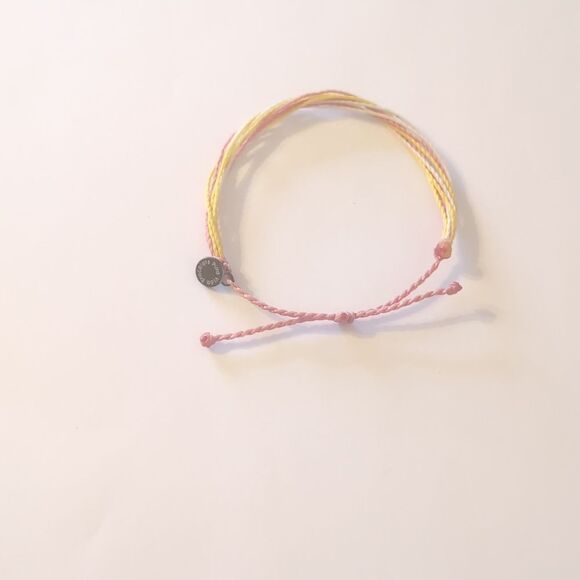 787 Pura Vida Yellow Pink and White Multi Strand‎ Adjustable Slider Bracelet - Picture 4 of 4